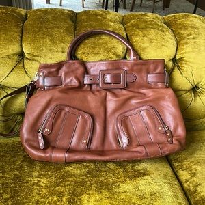 COLE HAAN Paige Large Leather Satchel Tote Bag